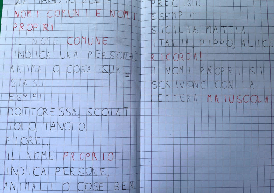 Il nome - primi passi - maestra Ilaria