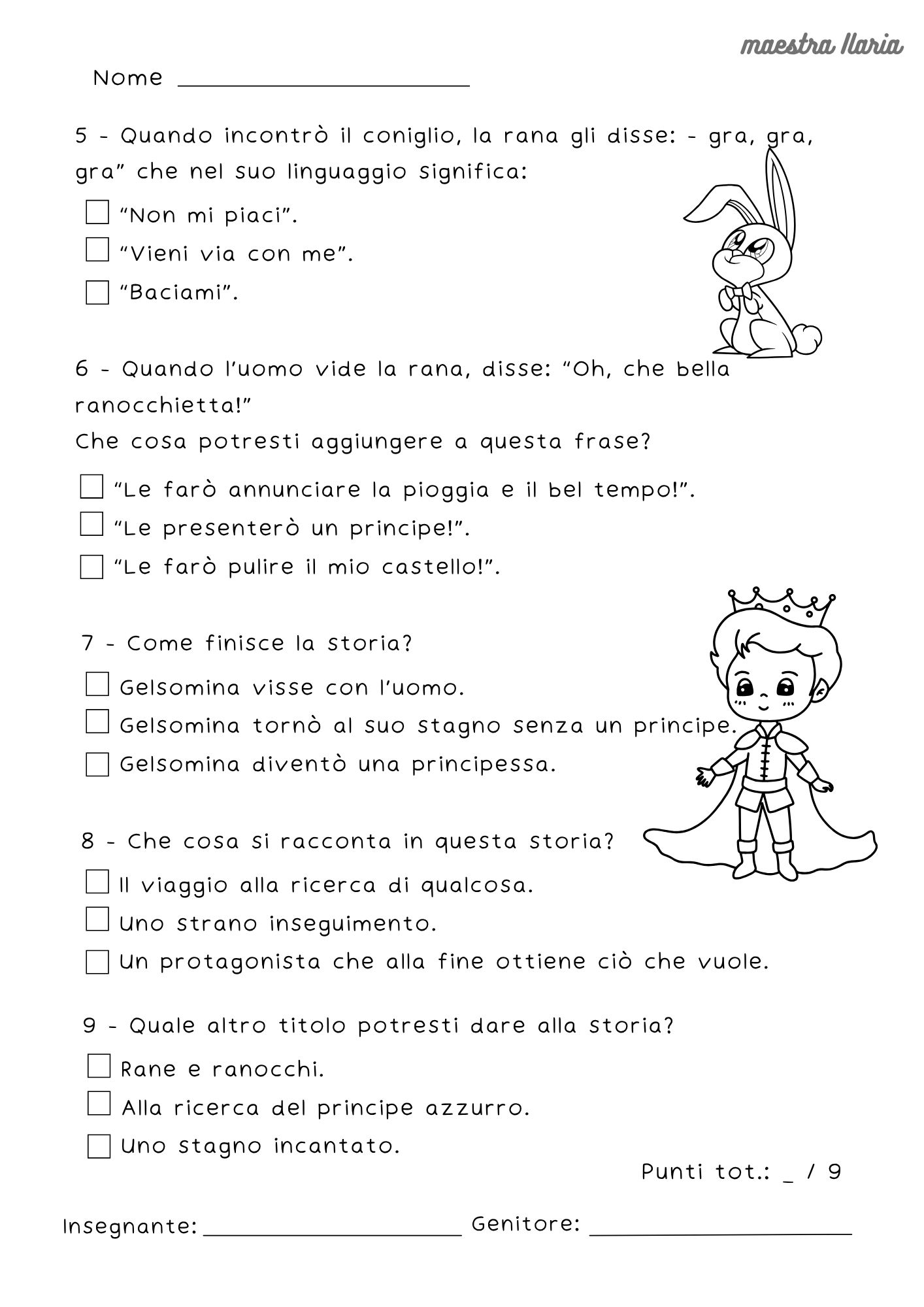 prove d'ingresso classe quinta con soluzioni